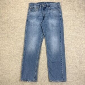 Levis Jeans‎ 34x29 Blue Pants Grunge Punk Faded 505 Straight Denim Tag 34x30